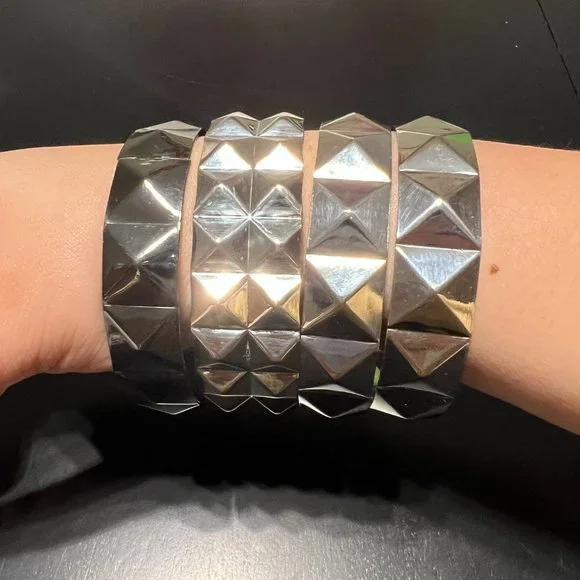 BUNDLE Silver Bangle Bracelets - Picture 6 of 6